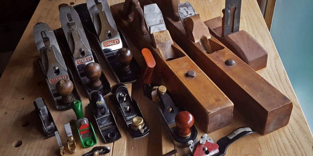 Table full of old Bench Planes