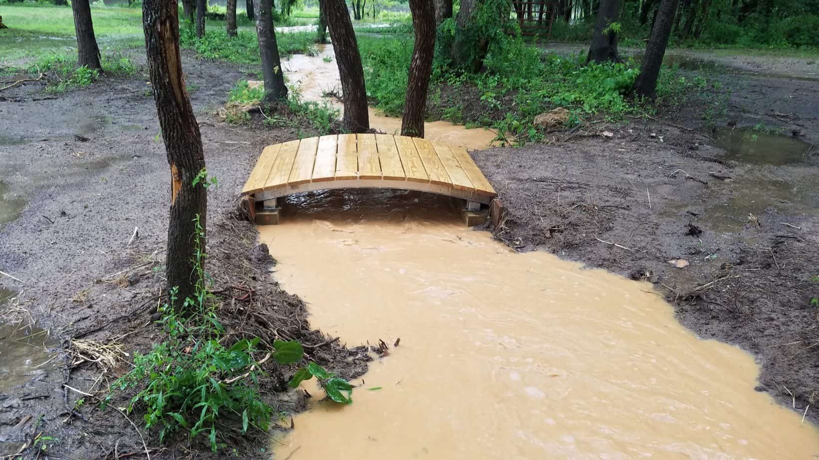 Small Upcycled Garden Bridge for a runoff